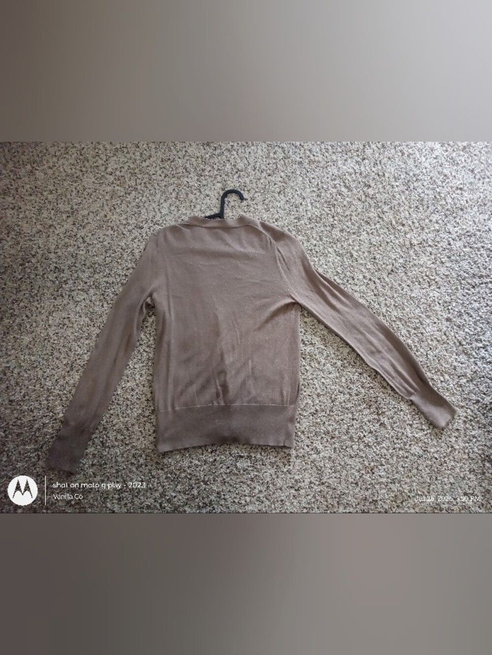 J.Crew V Neck Cardigan Long Sleeve Cotton Tan Small - Picture 6 of 9